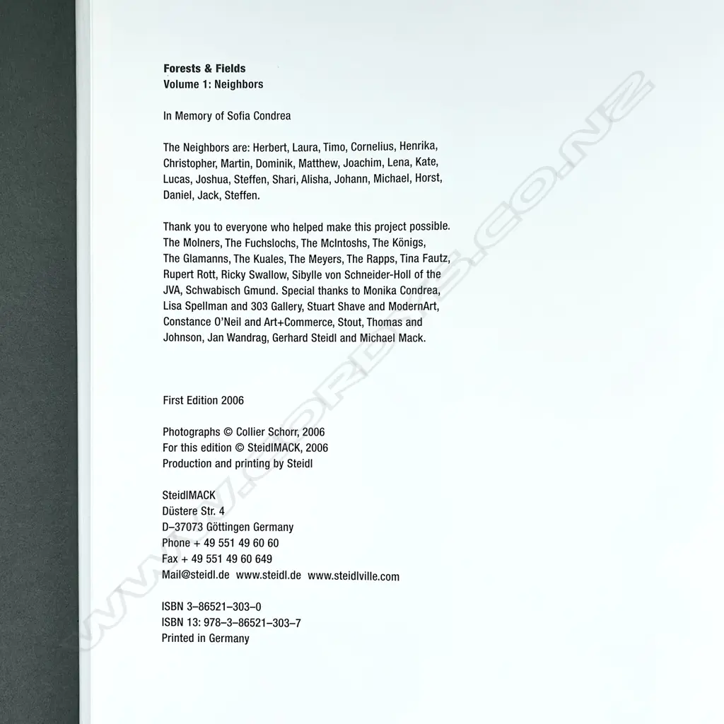 COLLIER SCHORR: FORESTS & FIELDS VOLUME 1 NEIGHBOURS Image 1++